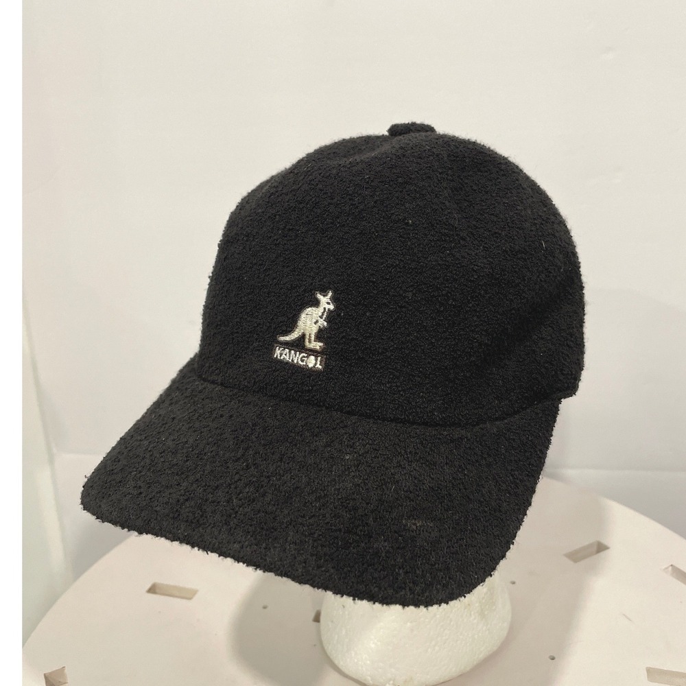 Kangol Black Wool Spacecap Baseball Born British Established 1938‎ Kangaroo Logo